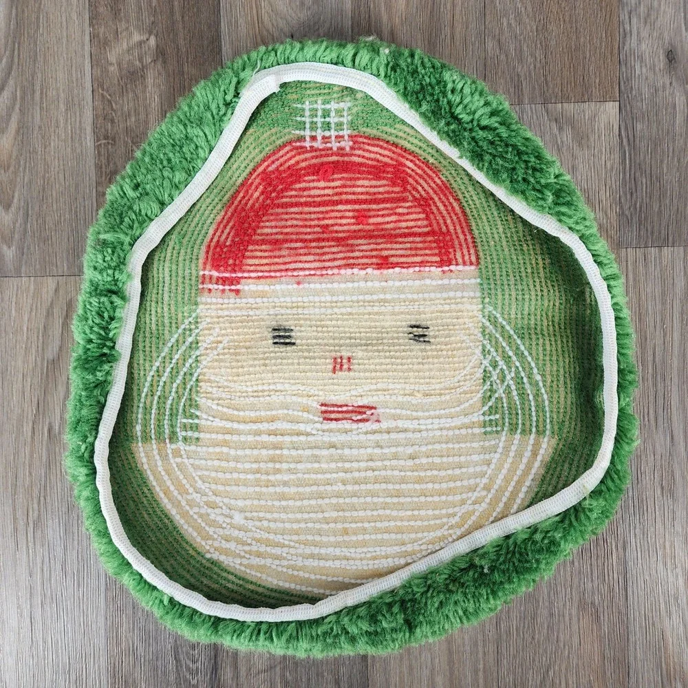 Vintage Santa Face Toilet Seat Cover‎ Hook Rug Christmas Holiday Decor